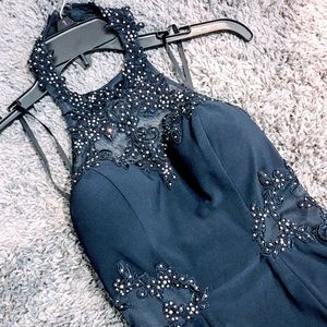 Camille La Vie Blondie Nites Navy Blue Prom Dress